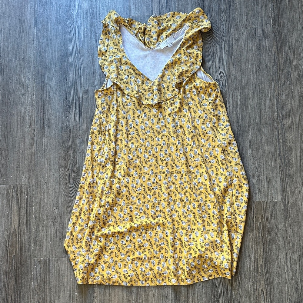 LOFT Yellow Floral Dress